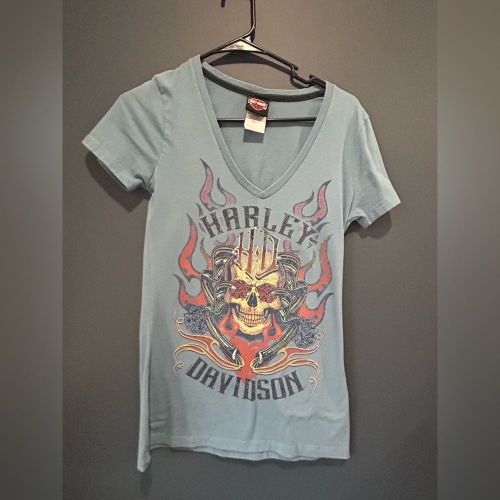 Harley-Davidson Blue Crew Neck Tee, Greenville SC